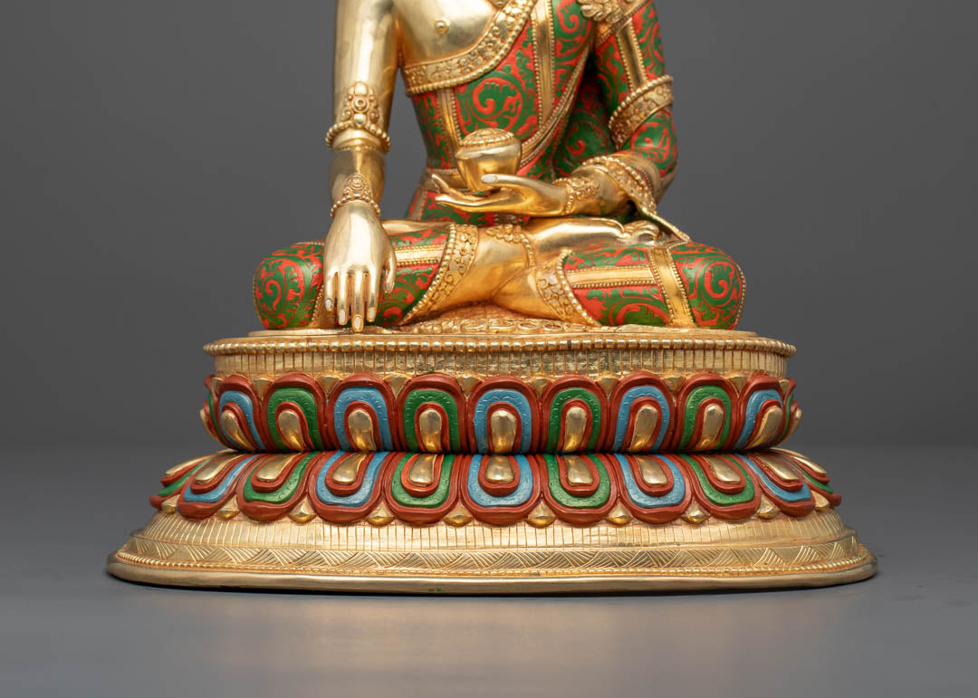 Crowned Shakyamuni Buddha Statue | Traditional Himalayan Art