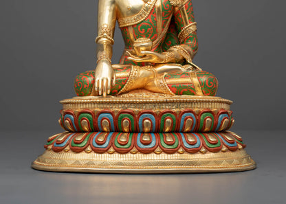 Crowned Shakyamuni Buddha Statue | Traditional Himalayan Art
