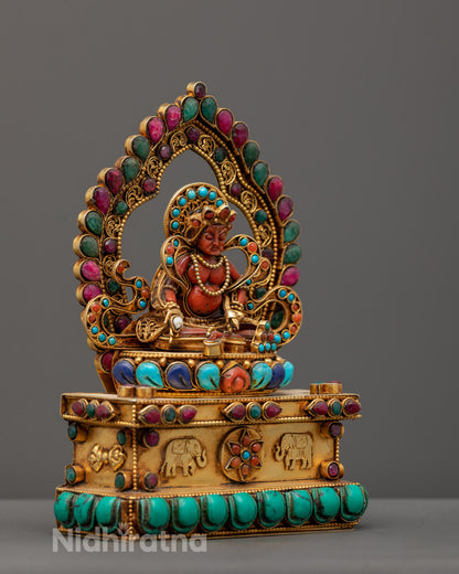 Red Stone Body of Dzambhala Statue