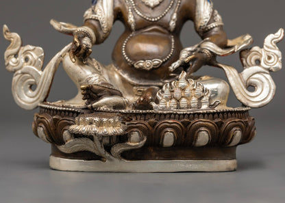 Dzambhala Statue in Copper with Silver Finish