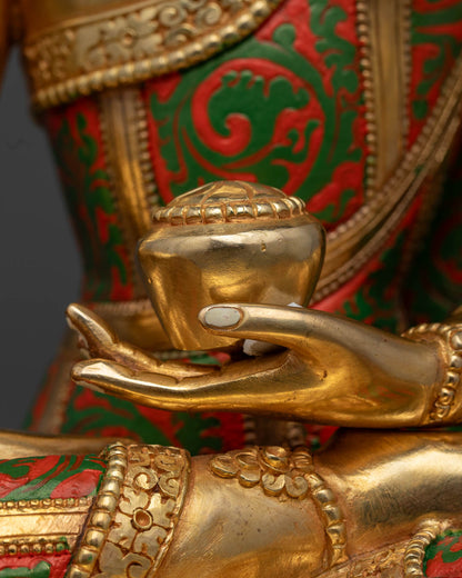Crowned Shakyamuni Buddha Statue | Traditional Himalayan Art