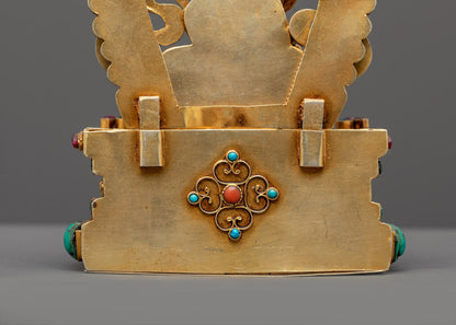 Red Stone Body of Dzambhala Statue