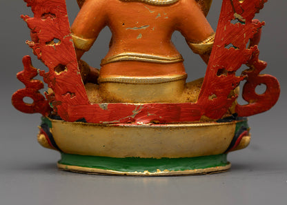 Yellow-Hued Dzambhala Statue | Buddhist Wealth Deity Sculpture
