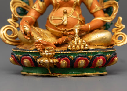 Yellow-Hued Dzambhala Statue | Buddhist Wealth Deity Sculpture