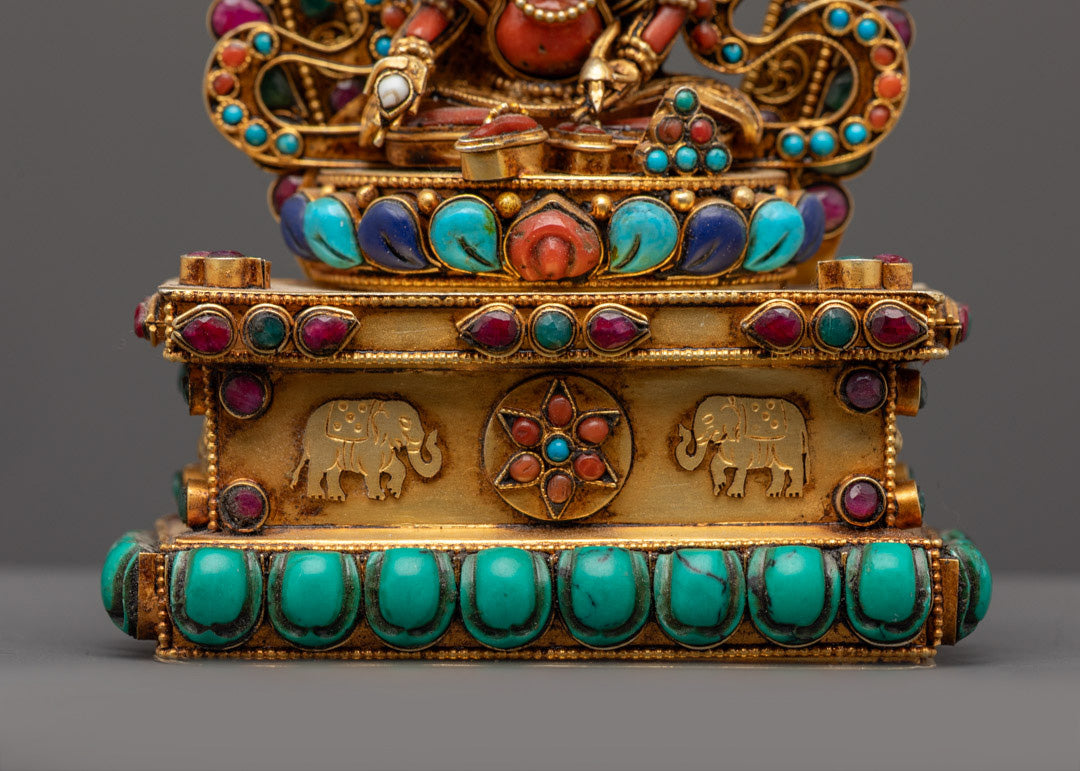 Red Stone Body of Dzambhala Statue