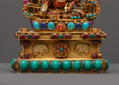 Red Stone Body of Dzambhala Statue