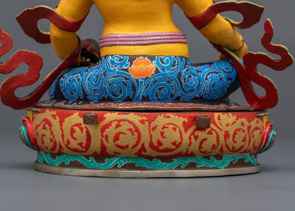 Yellow-Coloured Dzambhala Sculpture | Spiritual Wealth Guardian