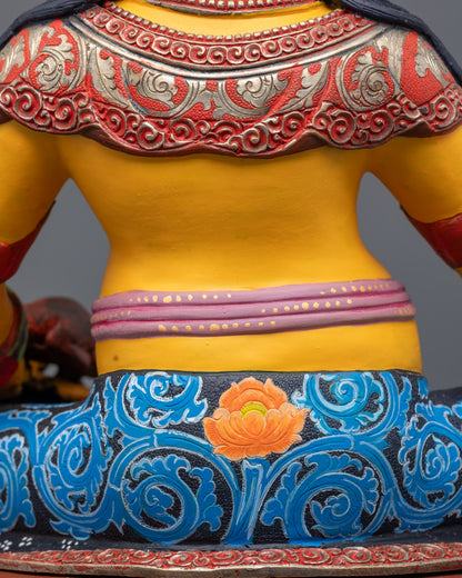 Yellow-Coloured Dzambhala Sculpture | Spiritual Wealth Guardian