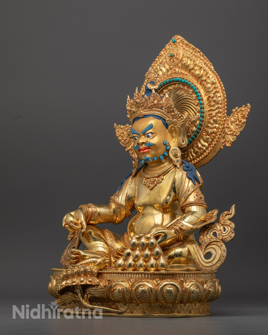 Spiritual Dzambhala Statue | Handcrafted 24K Gold