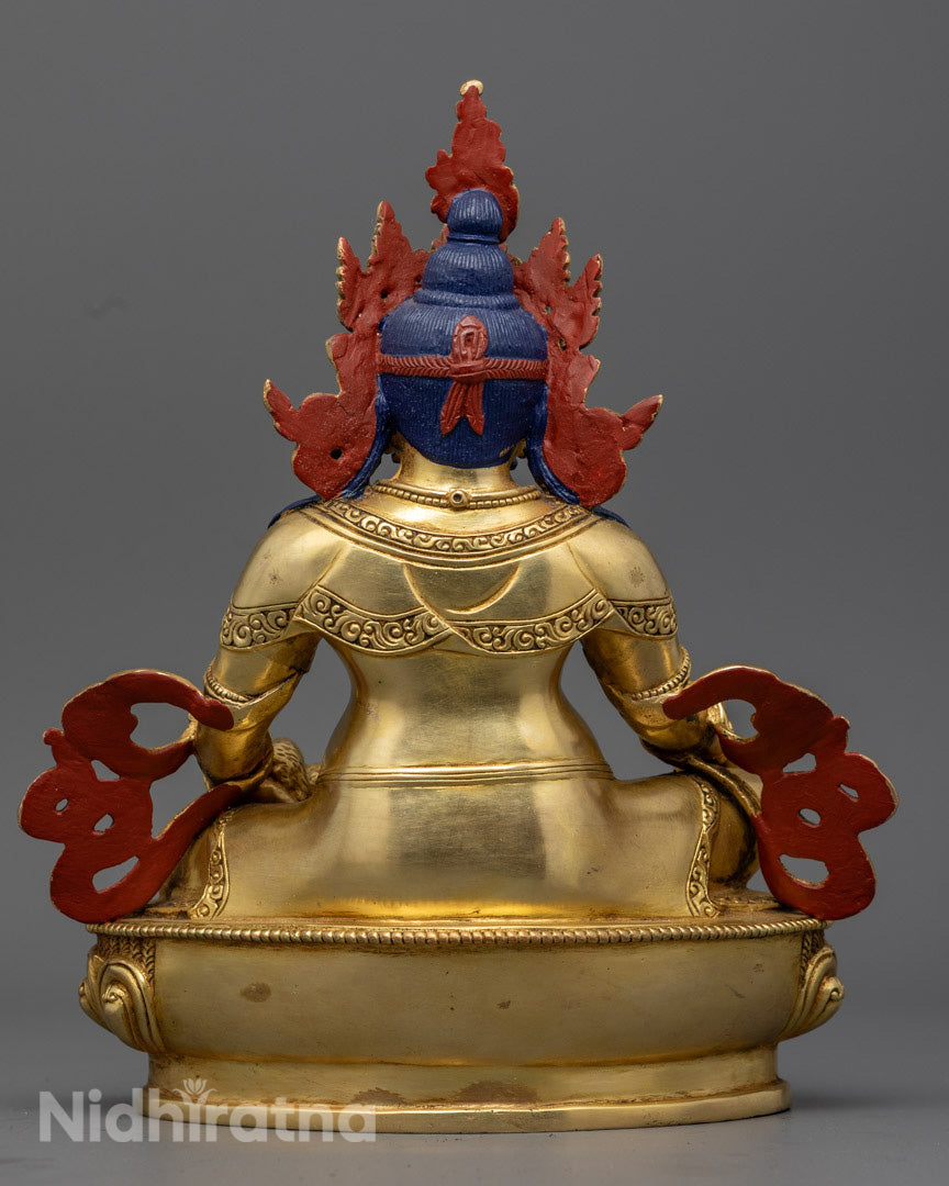 Dzambhala Statue | 24K Gold Gilded Tibetan Buddhist Deity