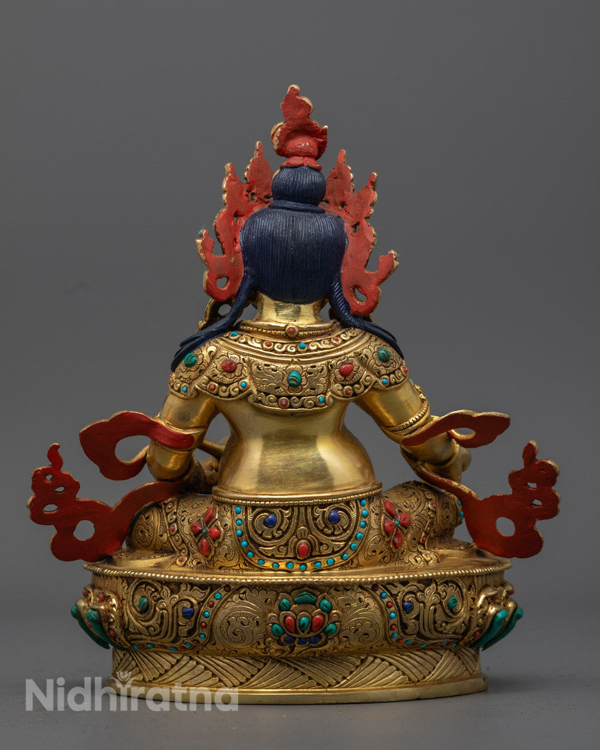 24K Gold Dzambhala Statue | Handcrafted Wealth Deity from Nepal