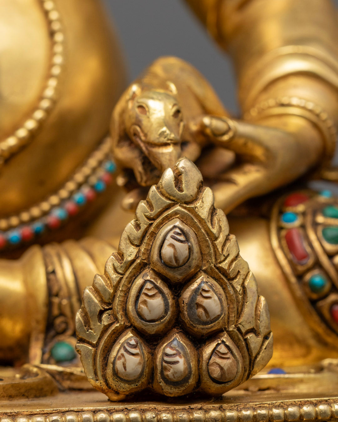 Hand-Carved Jambhala Statue | Tibetan Wealth Deity