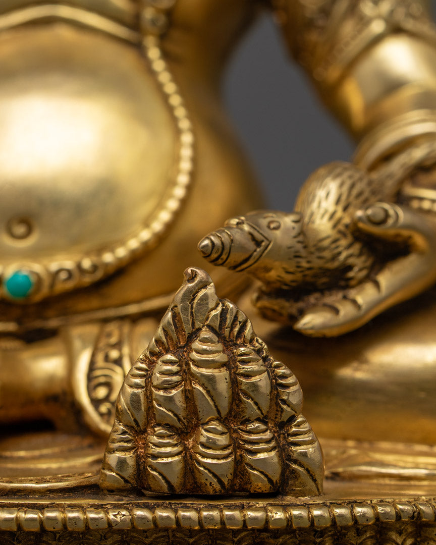 Dzambhala Statue | 24K Gold Gilded Tibetan Buddhist Deity