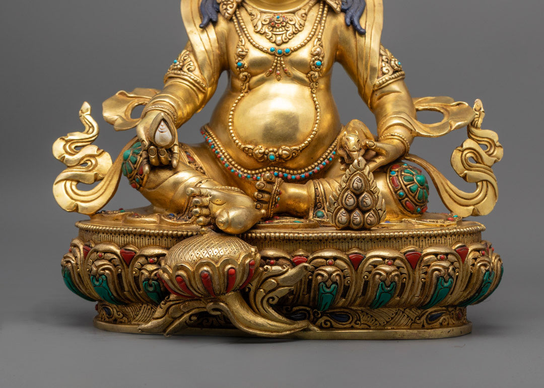 Hand-Carved Jambhala Statue | Tibetan Wealth Deity