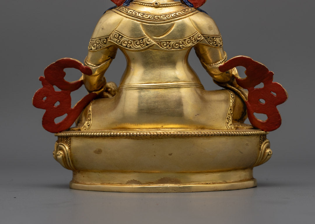 Dzambhala Statue | 24K Gold Gilded Tibetan Buddhist Deity