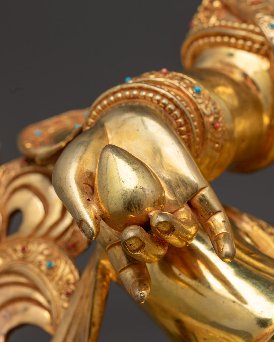 Spiritual Dzambhala Statue | Handcrafted 24K Gold