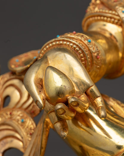 Spiritual Dzambhala Statue | Handcrafted 24K Gold