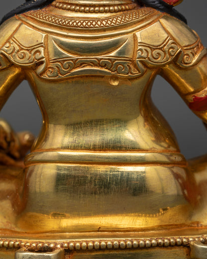 Yellow Jambhala Sculpture | Divine Wealth Figure for Home Altar