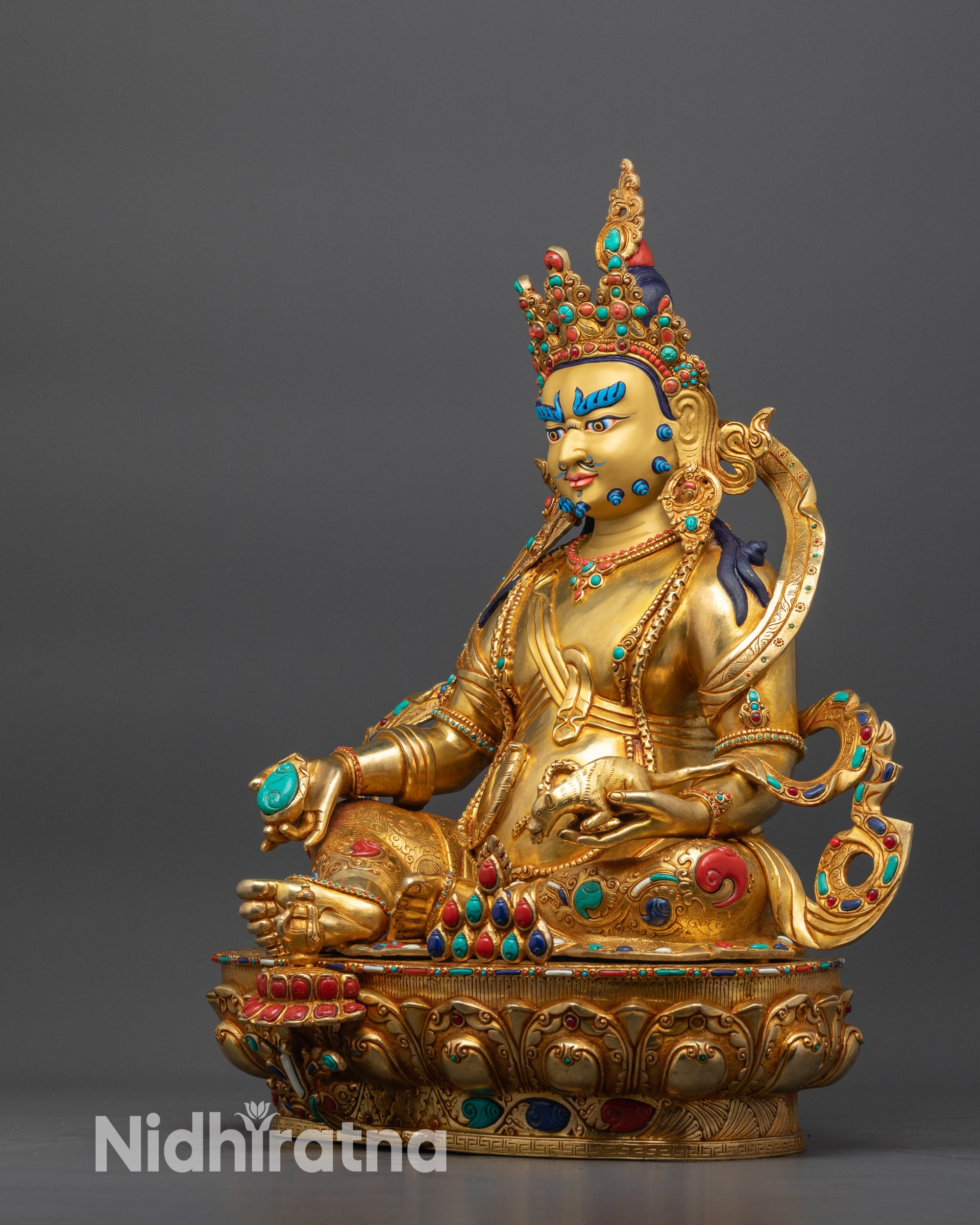 Deity of Wealth Jambhala Statue | Tibetan Buddhist Sculpture of Nepal
