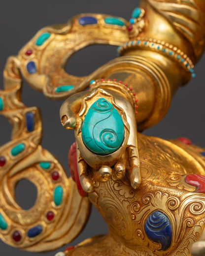 Deity of Wealth Jambhala Statue | Tibetan Buddhist Sculpture of Nepal