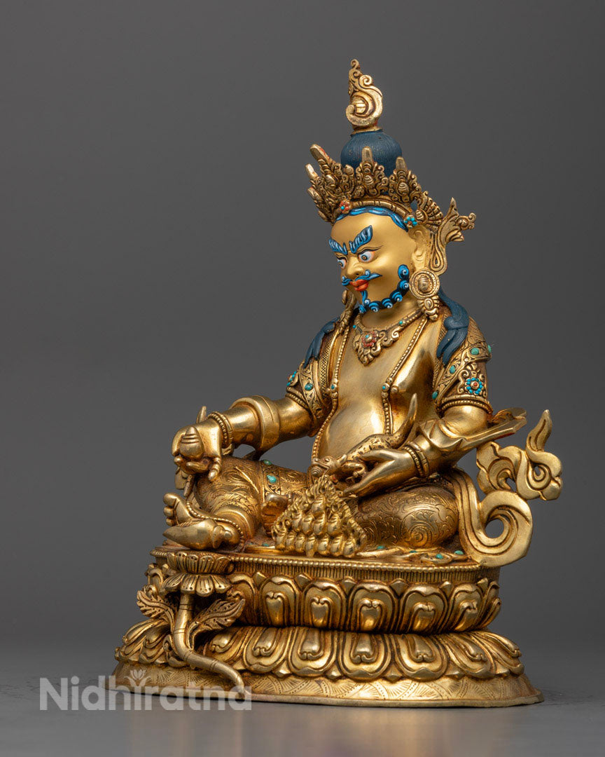 Tibetan Dzambhala Mantra Statue: Himalayan Divine Art