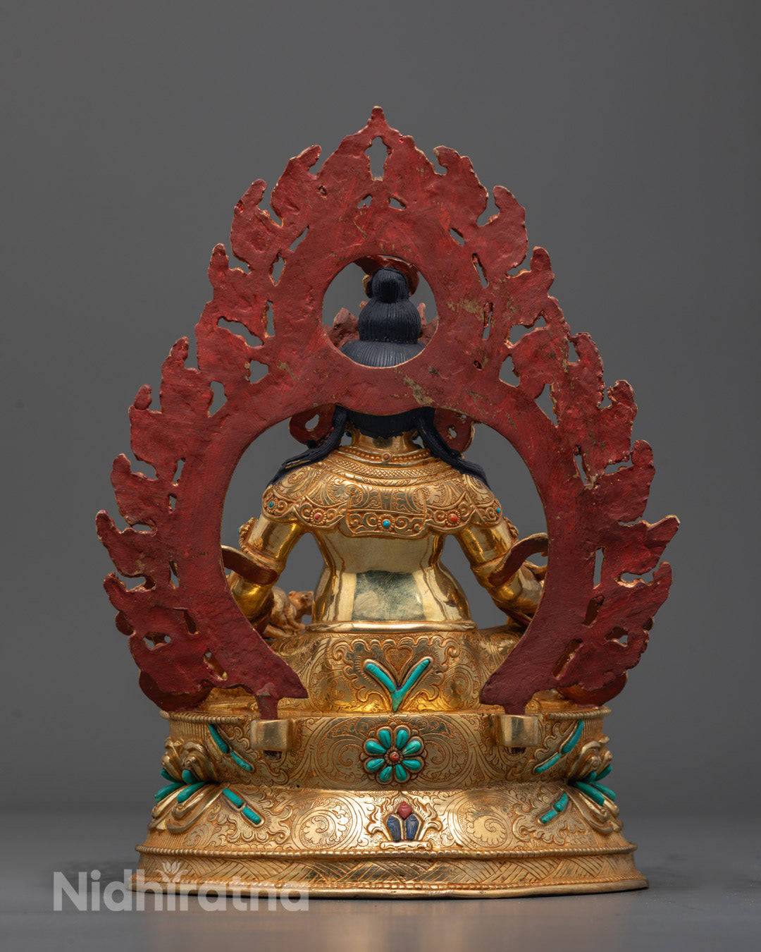 Sacred Dzambhala Statue Holding a Mongoose