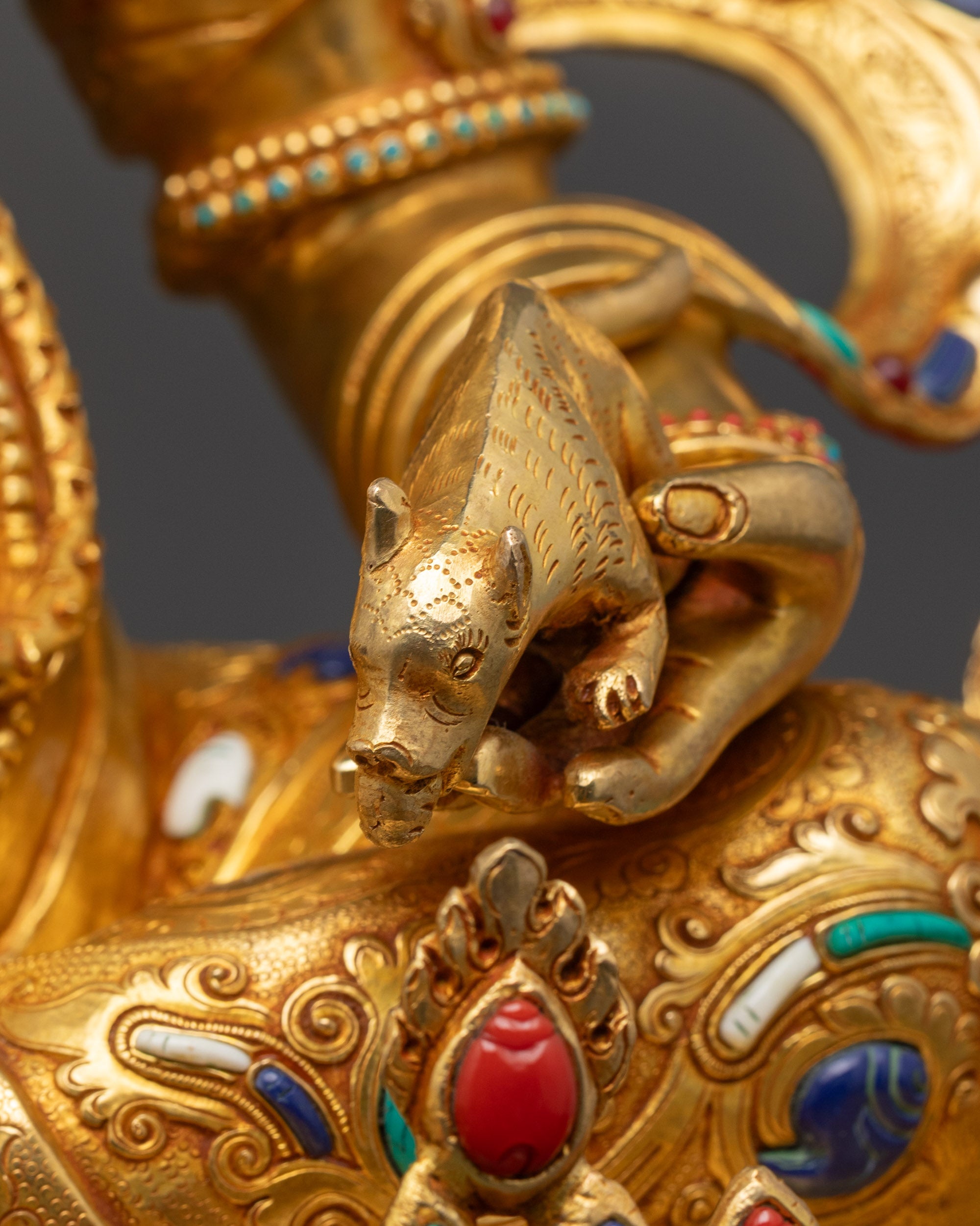 Deity of Wealth Jambhala Statue | Tibetan Buddhist Sculpture of Nepal