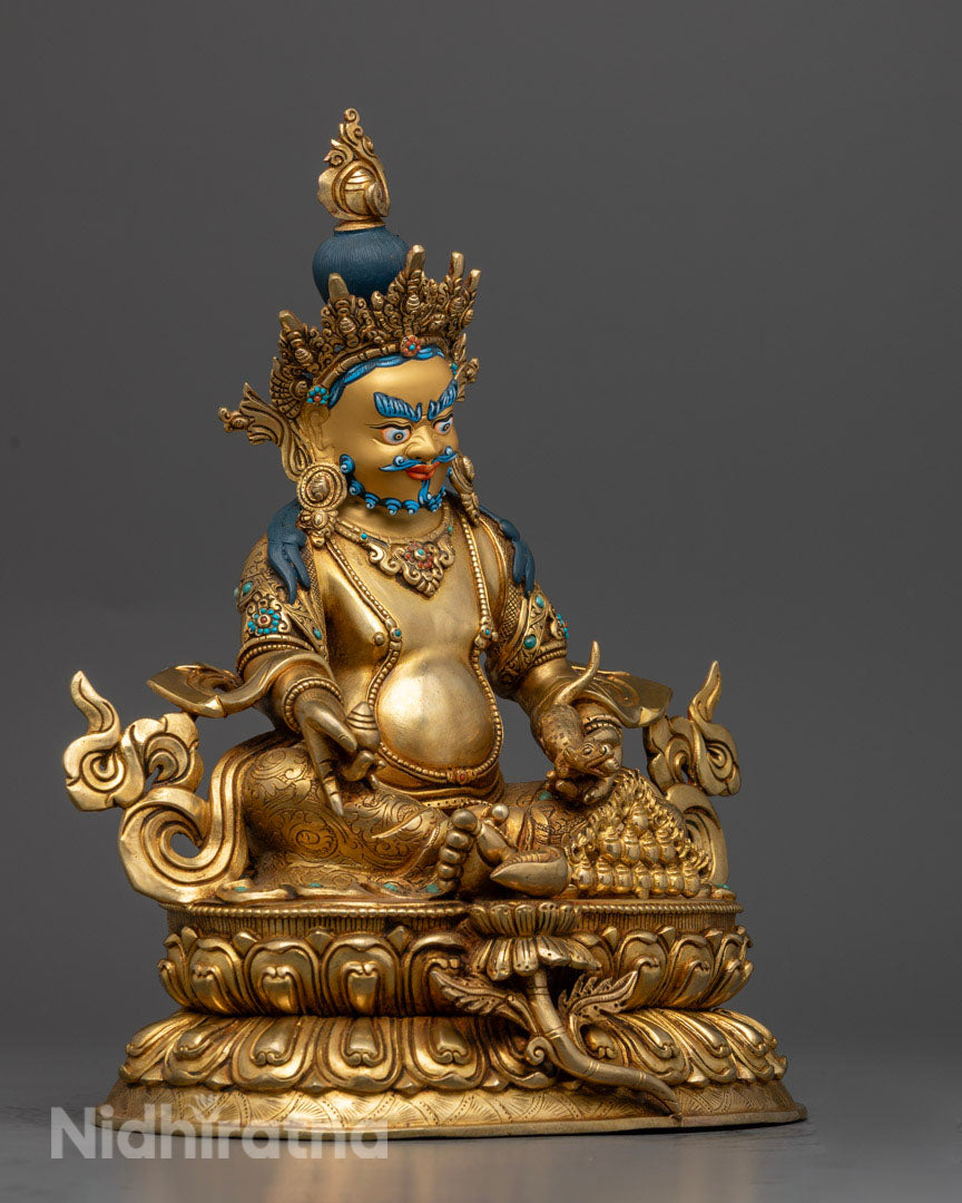 Tibetan Dzambhala Mantra Statue: Himalayan Divine Art