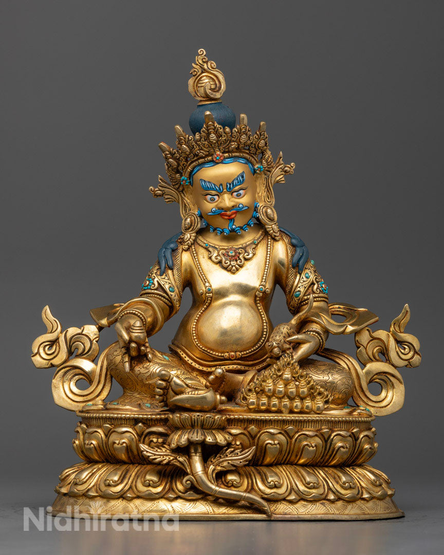 Tibetan Dzambhala Mantra Statue: Himalayan Divine Art