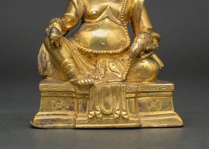 Gold Gilded Dzambhala Statue | Nepalese Buddhist Art