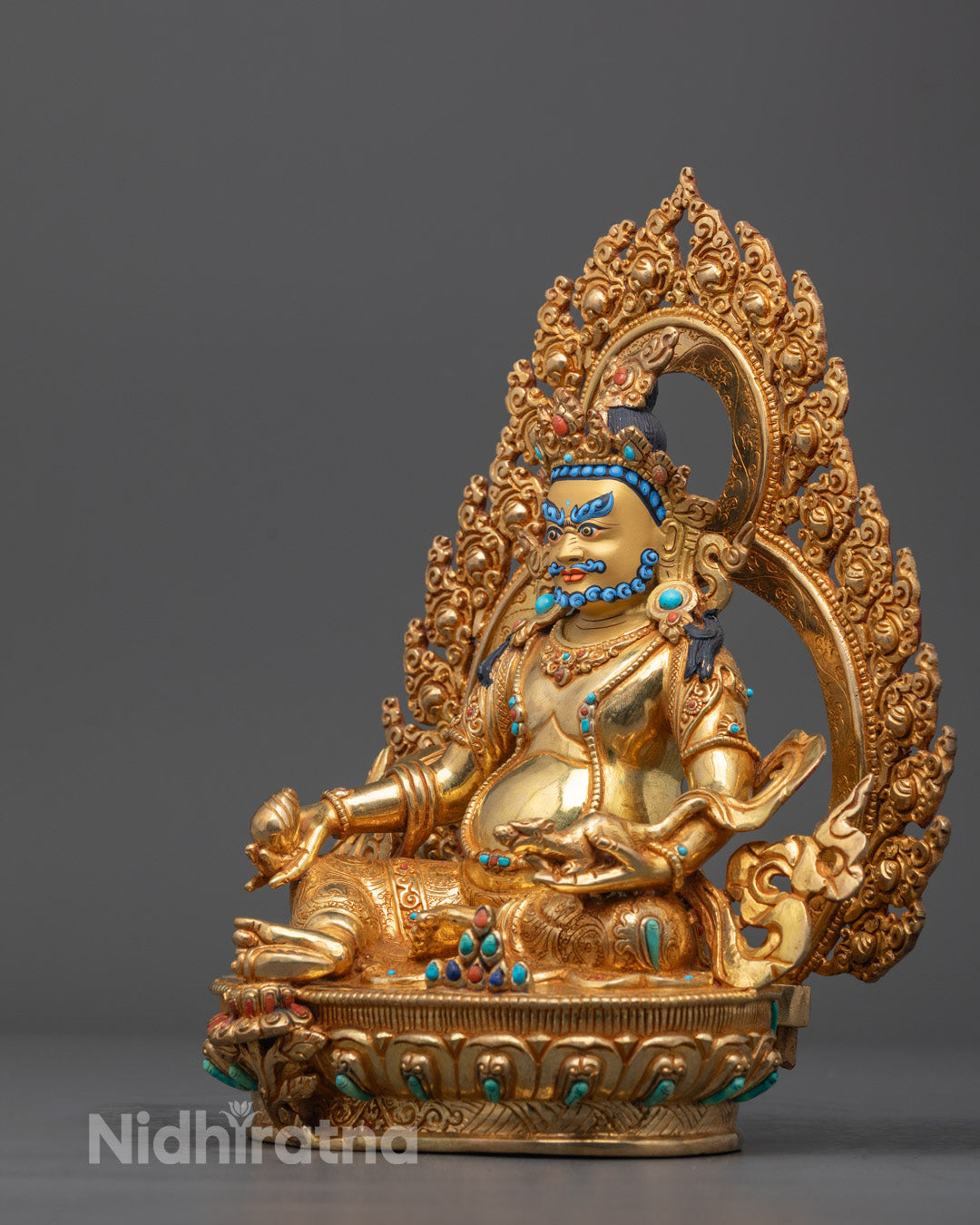 Diety of Wealth Dzambhala Sculpture | Traditional Tibetan Art