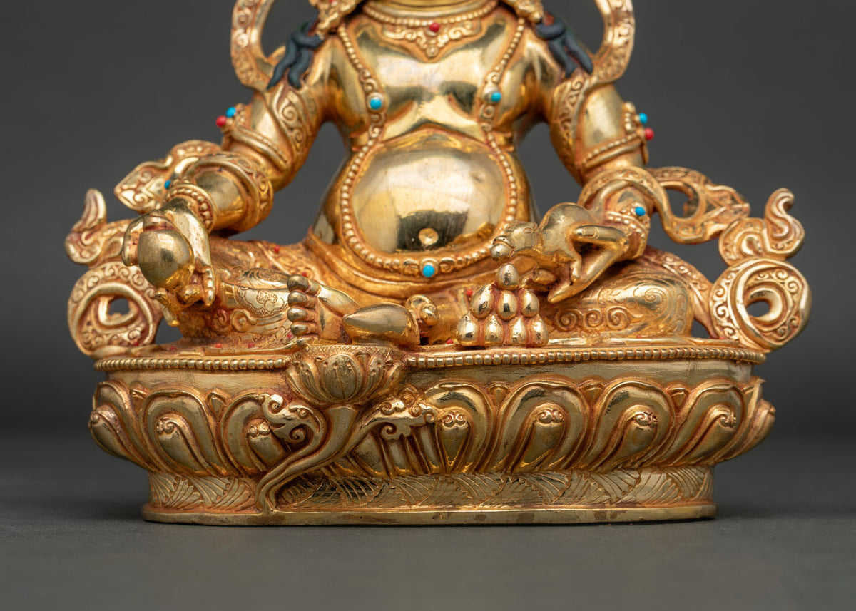Gold Gilded Dzambhala Statue | Symbol of Wealth and Prosperity