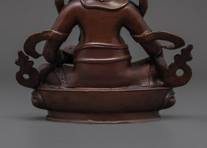 Oxidized Dzambhala Statue | Machine-Crafted Tibetan Wealth God