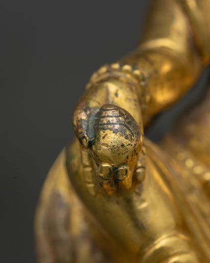 Gold Gilded Dzambhala Statue | Nepalese Buddhist Art