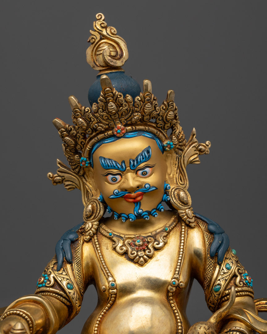 Tibetan Dzambhala Mantra Statue: Himalayan Divine Art