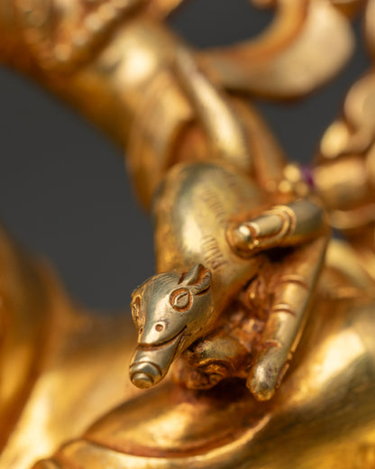 Yellow Jambhala Sculpture | Divine Wealth Figure for Home Altar