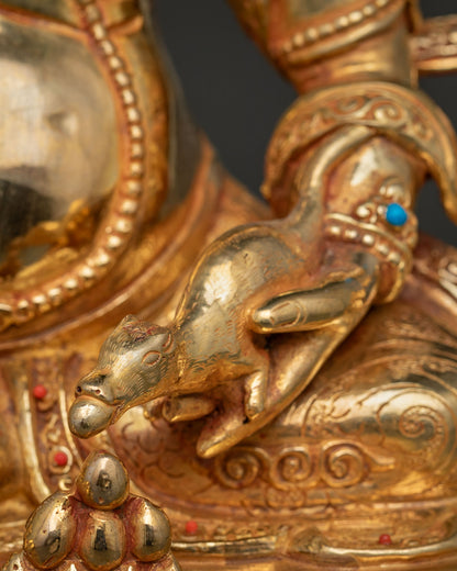 Gold Gilded Dzambhala Statue | Symbol of Wealth and Prosperity
