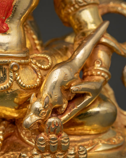 Red Dzambhala with Consort Statue | Buddhist Wealth & Prosperity Deity