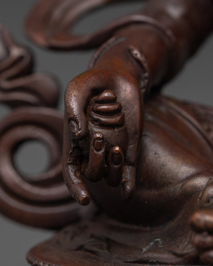 Oxidized Dzambhala Statue | Machine-Crafted Tibetan Wealth God
