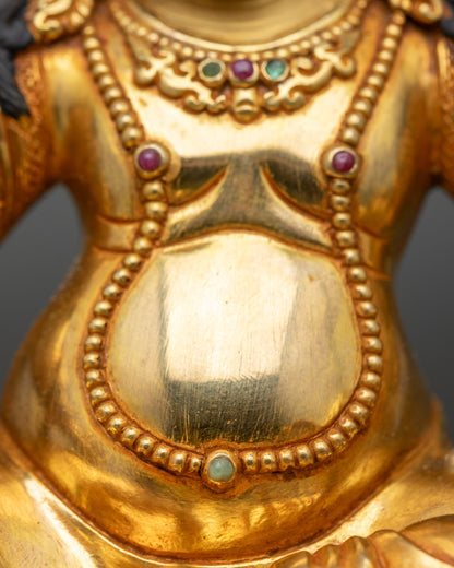 Yellow Jambhala Sculpture | Divine Wealth Figure for Home Altar