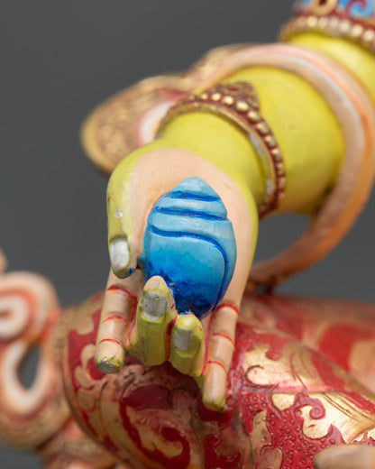 Multi-Color Dzambhala Statue | Fierce Protector of Fortune