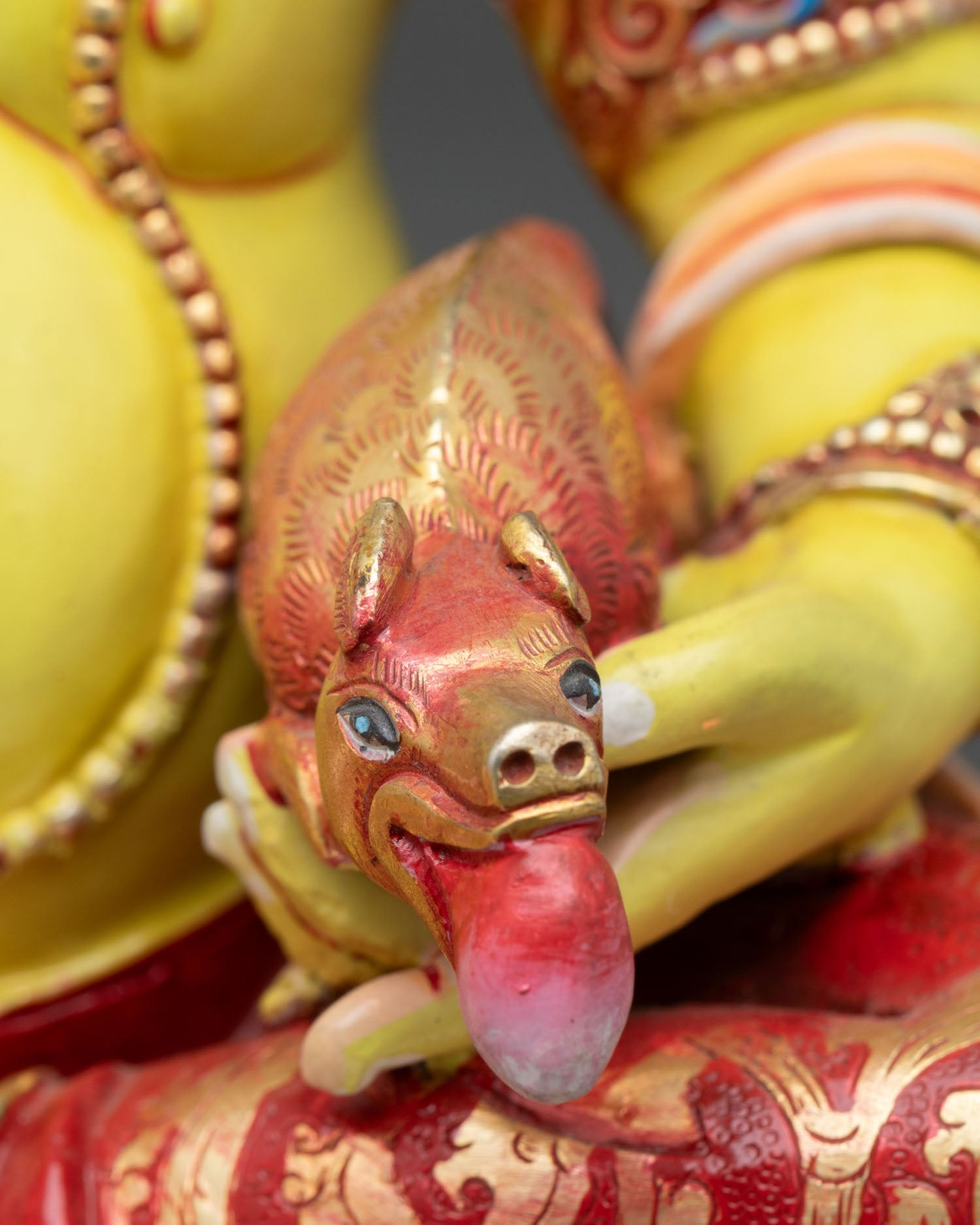 Multi-Color Dzambhala Statue | Fierce Protector of Fortune