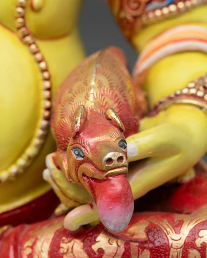 Multi-Color Dzambhala Statue | Fierce Protector of Fortune