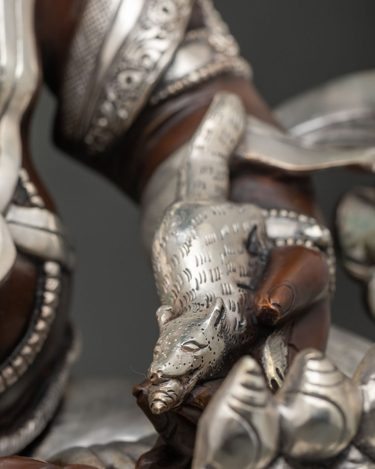 Oxidized Dzambhala Statue for Abundance & Fortune | Wealth God Figurine