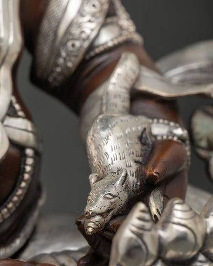 Oxidized Dzambhala Statue for Abundance & Fortune | Wealth God Figurine