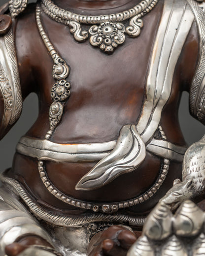 Oxidized Dzambhala Statue for Abundance & Fortune | Wealth God Figurine