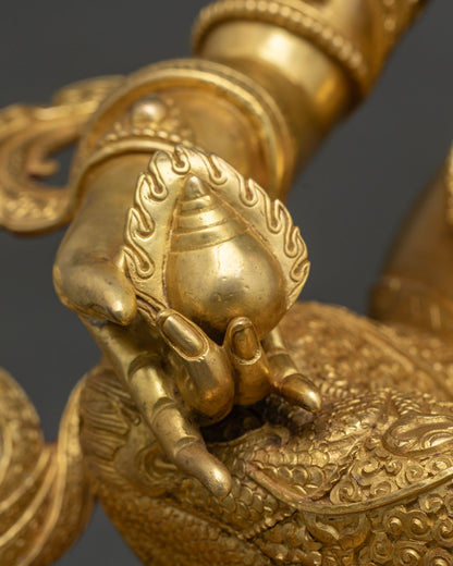 Dzambhala Copper Statue – Hand-Carved Wealth Deity from Nepal