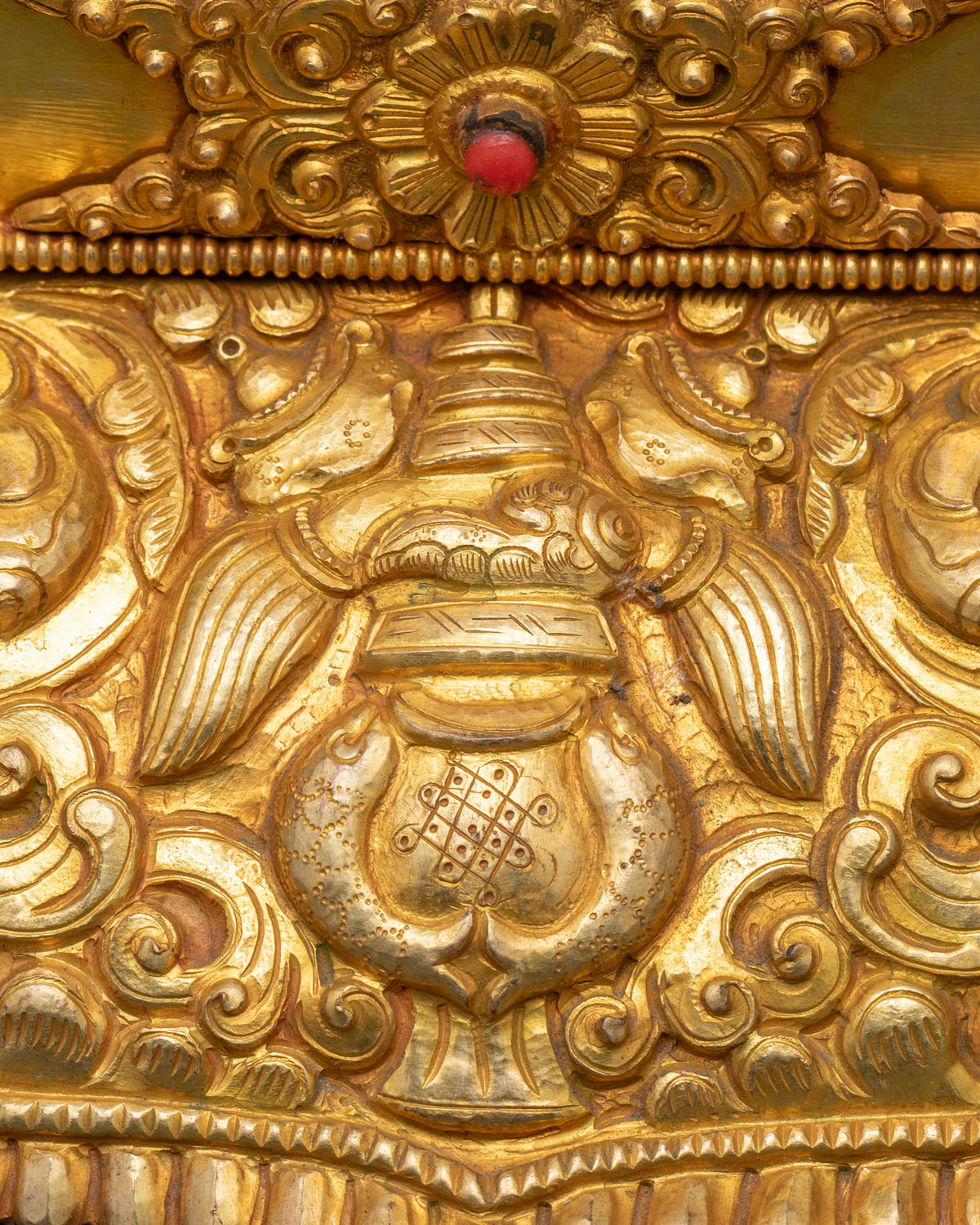 Enthroned Yellow Dzambhala Statue | 24K Gold Fire-Gilded Figurine