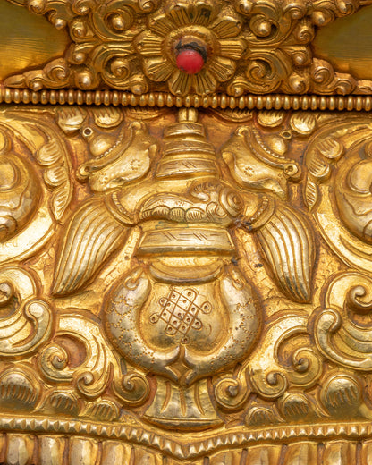 Enthroned Yellow Dzambhala Statue | 24K Gold Fire-Gilded Figurine
