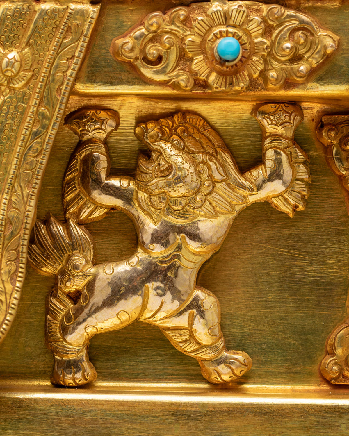 Enthroned Yellow Dzambhala Statue | 24K Gold Fire-Gilded Figurine